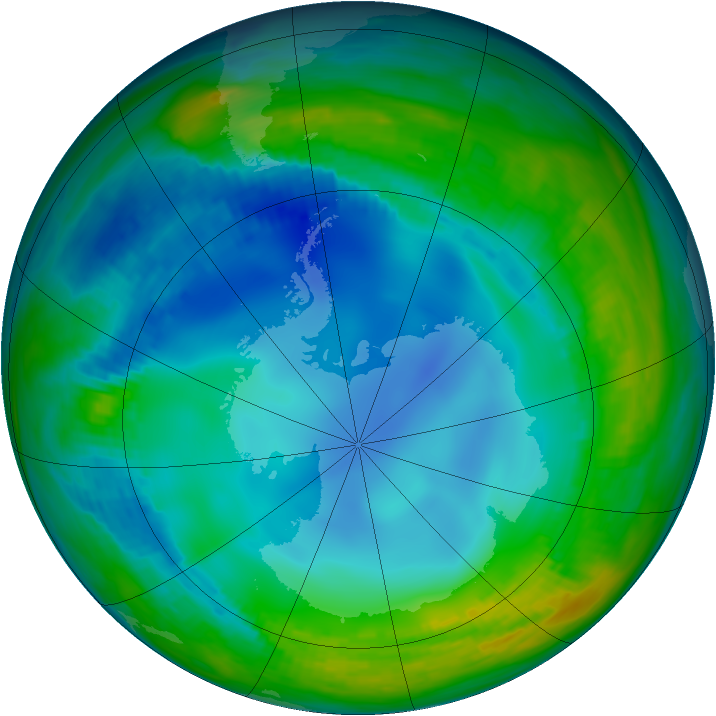 Antarctic ozone map for 25 May 1984
